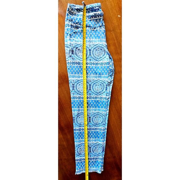 J McLaughlin Blue White Print Pull on Pants/Leggings Casual Workout Wear Sz XS - Picture 5 of 9